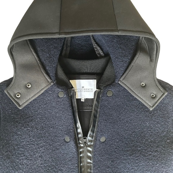 Color blocked Mixed Media Coat - Picture 8 of 10